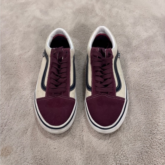 Vans Other - Vans Burgundy and Cream Men's Pop Crush Old Skool Skater Sneakers Men’s size 7